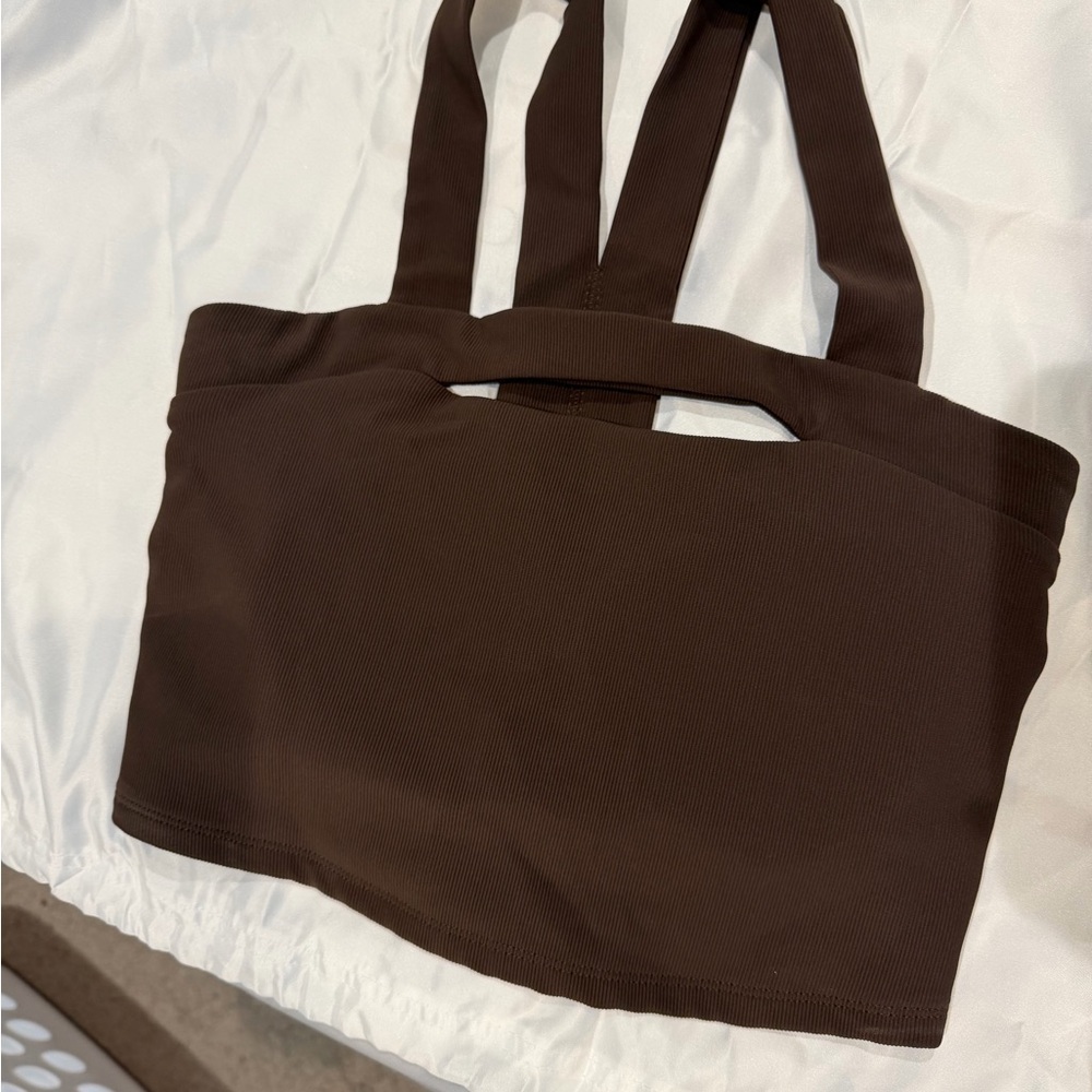 Sincerely Jules Brown Crop Top active NWOT - Picture 6 of 6